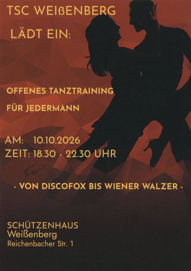 offenes Tanztraining für Jedermann im Schützenhaus Weißenberg