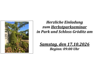 Herbstparkseminar im Schloss Gröditz und Park