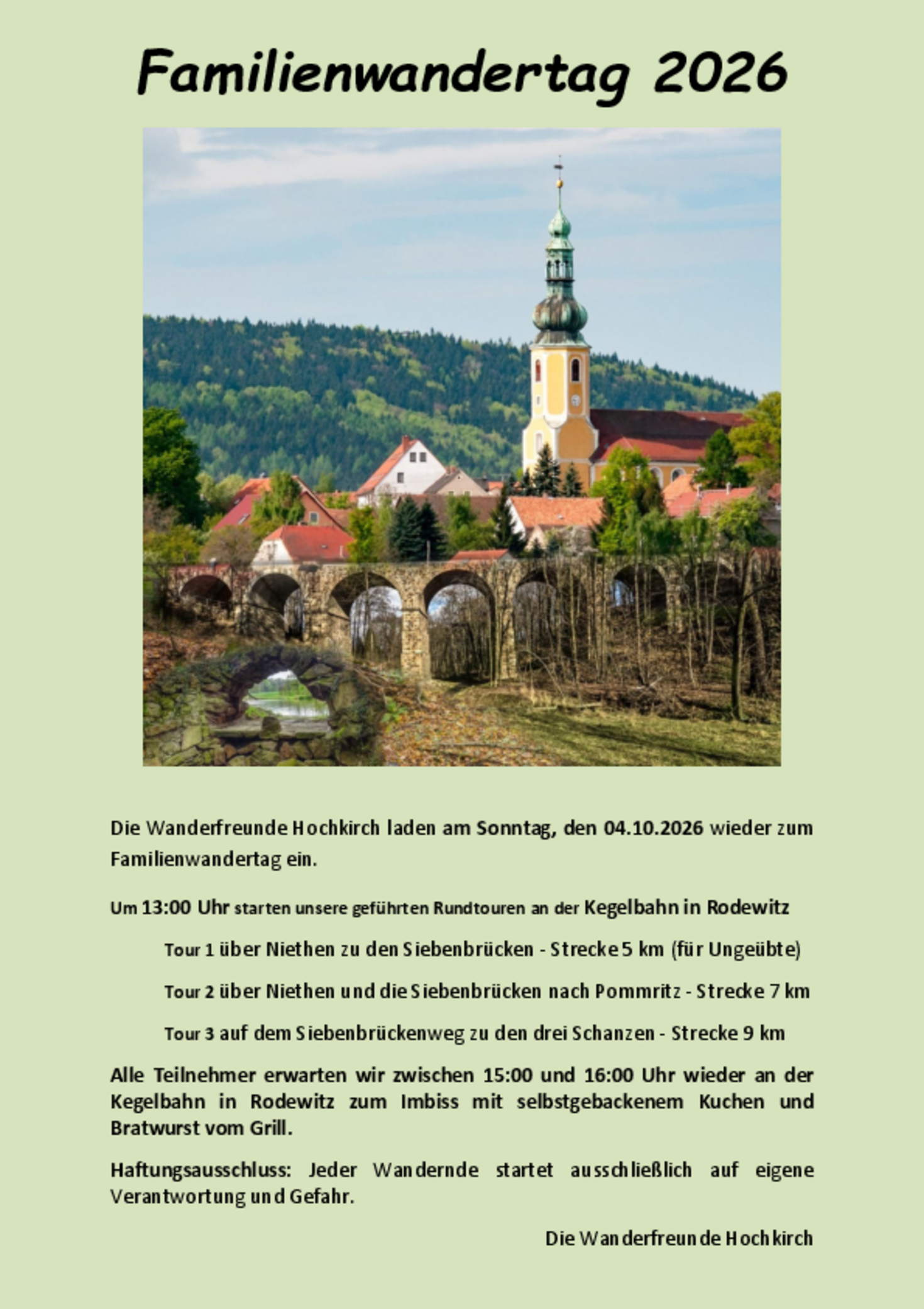 Familienwandertag am 4. Oktober 2026